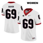 Women's Georgia Bulldogs NCAA #69 Jamaree Salyer Nike Stitched White Legend Authentic College Football Jersey XCY0054IR